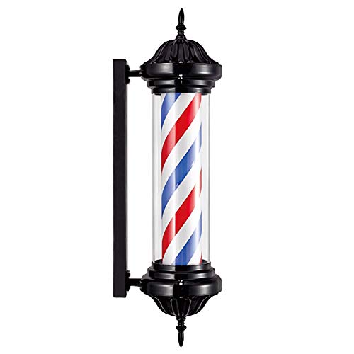 AIPOLE 28" Negro LED Poste de Barbero Palacio Estilo Luminoso Giratorio Rojo Blanco Azul Rayas para Pelo Salón Barbero Signo Ligero Pared Montable Lámpara AIPOLE 28" Negro LED Poste de Barbero Palacio Estilo Luminoso Giratorio Rojo Blanco Azul Rayas para Pelo Salón Barbero Signo Ligero Pared Montable Lámpara