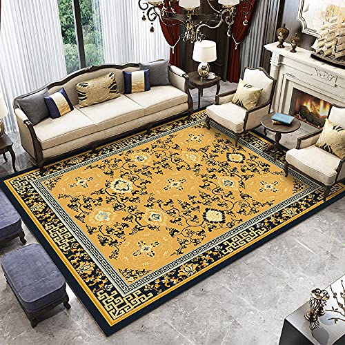 Alfombra Geométrica Uso Interior y Exterior Europea Palacio Amarillo Viento Adecuado para salón Dormitorio baño sofá Silla cojín (79X119inch) Alfombra Geométrica Uso Interior y Exterior Europea Palacio Amarillo Viento Adecuado para salón Dormitorio baño sofá Silla cojín (79X119inch)