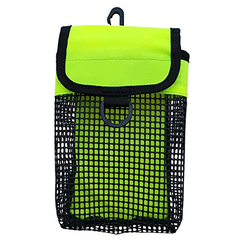 Almencla Carrete de Carrete de Buceo Resistente Y Bolsa de Equipo de Malla SMB, Clip Giratorio para Buceo - Fluo Amarillo