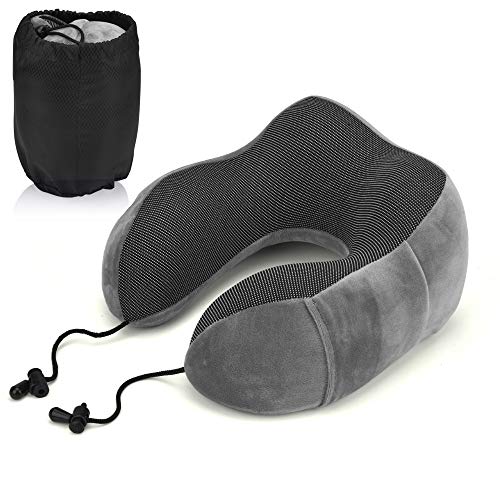 Almohada para el Cuello Espuma viscoelástica para Dormir Soporte cómodo Cojín para la Cabeza Almohada de Vuelo Soporte para la Barbilla del Cuello de diseño Especial para avión, automóvil y Oficina