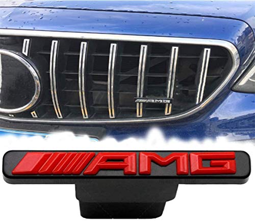 AMYD Emblemas AMG de la Parrilla Delantera del Coche, Insignia del Mini Logotipo de la Parrilla Delantera para Mercedes-Benz ABC Clase E W176 W246 W204 W205 W212 W213 GLC X253 GLE W292, Rojo
