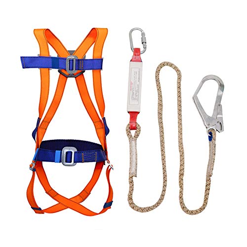 Arnés de Cuerpo Completo con Amortiguador, Cinturón de Seguridad de 5 Puntos Ajustable contra Caídas contra Caídas Equipo de Protección, Electricista, Cepillos de Pared Arnés de Cuerpo Completo con Amortiguador, Cinturón de Seguridad de 5 Puntos Ajustable contra Caídas contra Caídas Equipo de Protección, Electricista, Cepillos de Pared