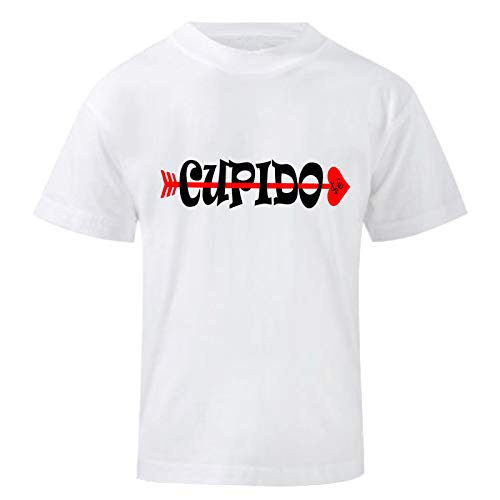 Art T-shirt, Camiseta esférica Ebbasta Cupido Niño Bianco 7-8 Años