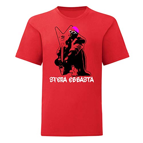 Art T-shirt, Camiseta esférica Ebbasta para niña Rojo 7-8 Años