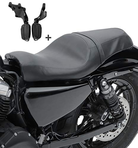 Asiento Doble para Harley Sportster 1200 Custom 14-20+ Estriberas Pasajero S-AA4