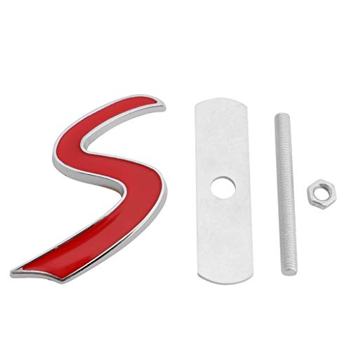 ATATMOUNT Etiqueta del Emblema de la Insignia de la Rejilla Delantera 3D Metal S para Mini Cooper R50 R52 R53 R56 R57 ATATMOUNT Etiqueta del Emblema de la Insignia de la Rejilla Delantera 3D Metal S para Mini Cooper R50 R52 R53 R56 R57
