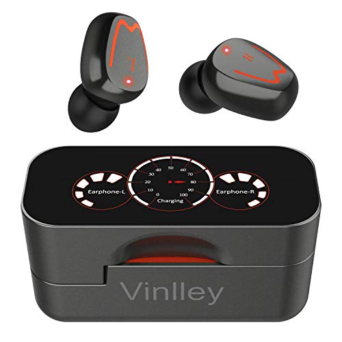 Auriculares Inalámbricos, Auricular Bluetooth Deportivos Internos con Cancelación de Ruido Estéreo on Micrófono, 100H de Eeproducción, IPX7 Impermeable, Control Táctil para iPhone/Xiaomi/Huawei -Gris