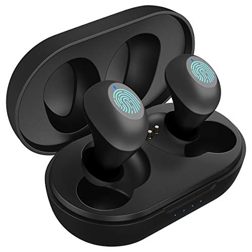 Auriculares Inalámbricos, Auriculares Bluetooth Mini Cascos In-Ear IPX5 Impermeable Auriculares Deportivos Estéreo con Estuche de Carga y Auriculares con microfono, Control Tactil,para iOS y Android