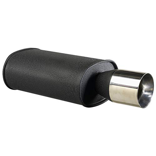 AutoStyle Black Box 15019B Sport de – Silenciador trasero, universal, 1 x 102 mm, redondo I.D. 6,35 cm (2,5 pulgadas)