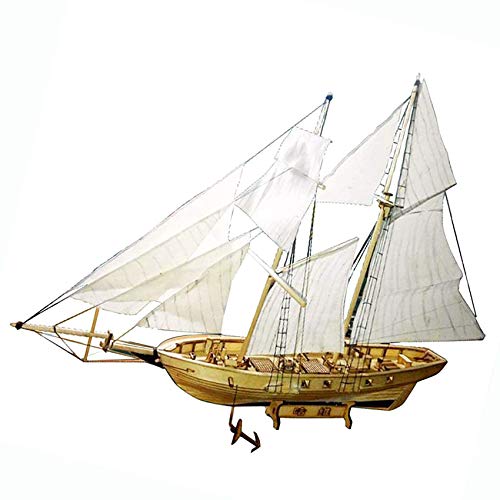 Barco vela bricolaje kits modelo madera barco vela para construir Decoración kits montaje de Embarcaciones para niños y adultos 1: 130 Escala, 300x150x270mm,Western ancient ship model kit