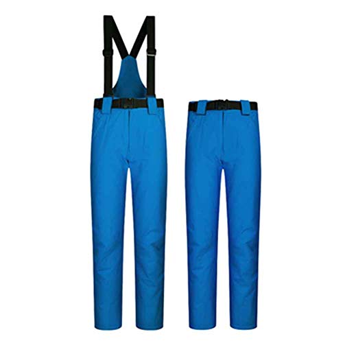 BLANCHO BEDDING Correa Impermeable a Prueba de Viento Unisex Pantalones de esquí Esquí-Pantalones Gruesos y cálido Asiática L #Azul