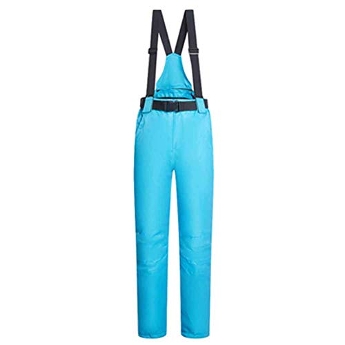 BLANCHO BEDDING Correa Impermeable a Prueba de Viento Unisex Pantalones de esquí Esquí-Pantalones Gruesos y cálido Asiática L #Azul CLAR