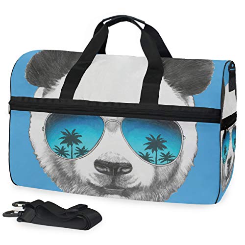 Bolsa de viaje Panda con espejo de sol bolsa de viaje bolsa de deporte gimnasio para mujeres y hombres