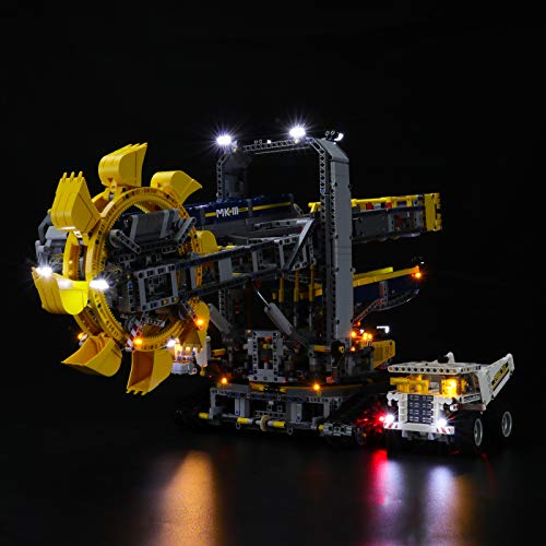 BRIKSMAX Kit de iluminación LED Lego Technic Excavadora de Rueda de cangilones - Compatible con Lego 42055 Building Blocks Model- No incluir el Conjunto de Lego