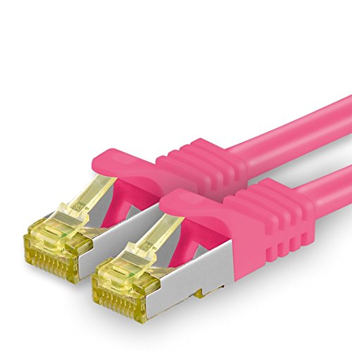 Cable de Red Cat.7 (Sftp Pimf) 10 GB/s RJ45 Cat6a Rosa - 1 Unidad 2m