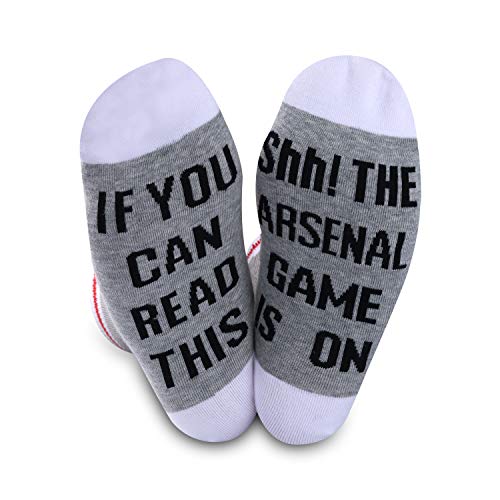 Calcetines de fútbol del Arsenal, regalo para los fanáticos del Arsenal, regalo si puedes leer esto, el juego del Arsenal está en calcetines de fútbol para hombres y mujeres Gris Arsenal M