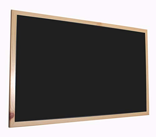 Chely Intermarket, Pizarra Negra 90x60 cm, Enmarcado con Madera sólida, Ideal para Uso Educativo, hostelería y tablón de anuncios. Apto para Uso con Tiza y rotulador de Pizarra.(550-90x60-2,70)