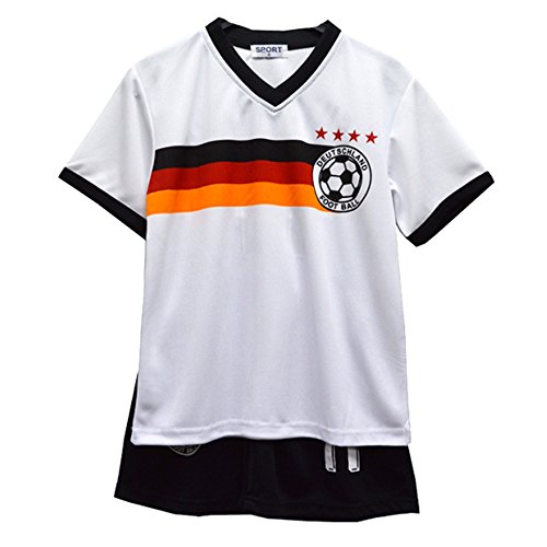 Default Niños – Conjunto de camiseta y pantalón corto de fútbol verano – Equipamiento: Germany – Talla 11 – 12 años