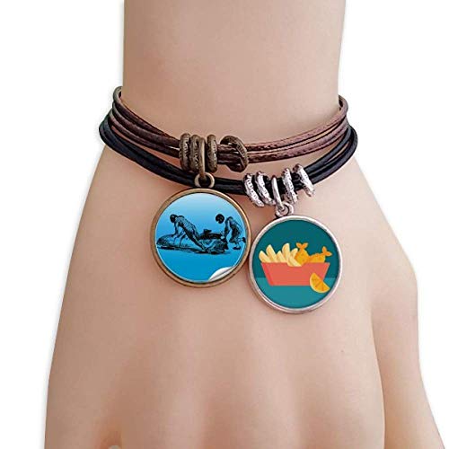 Deporte de Invierno, Esqui esquis y Botas de ilustración Pulsera Brazalete Cuerda Fichas