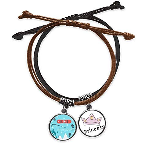DIYthinker Deporte el Equipo de Esqui Cartoon Illustration Pulsera Cuerda Mano Cadena Cuero Princesa Pulsera DIYthinker Deporte el Equipo de Esqui Cartoon Illustration Pulsera Cuerda Mano Cadena Cuero Princesa Pulsera