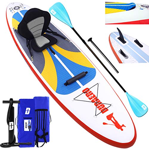 DURAERO Tabla Hinchable Paddle Surf Sup Paddel Surf Bomba, Asiento de Kayak, Almohadilla integrada, Aleta Desprendible, Doble Remo Ajustable, Kit de Reparación, 305 x 76 x 15 cm, hasta 110 kg