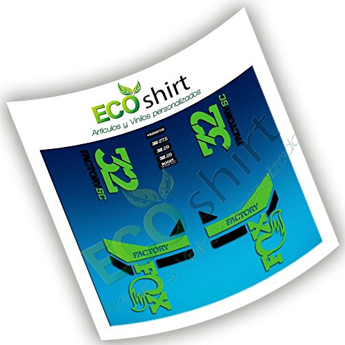Ecoshirt 2D-YIJO-LASH Pegatinas Fox 32 Factory SC Eco55 Fork Stickers Aufkleber Adesivi Bike Decals, Verde Manzana