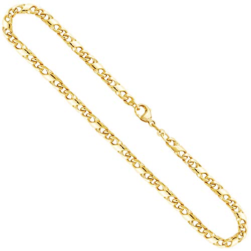 EDELWEISS Cadena para Hombre de Oro Real de 4.9 mm, сadena del dólar Oro Amarillo 8 k 333, Cadena de Oro con Sello, con сierre de mosquetón, Long. 75 cm, p. 44.7 g EDELWEISS Cadena para Hombre de Oro Real de 4.9 mm, сadena del dólar Oro Amarillo 8 k 333, Cadena de Oro con Sello, con сierre de mosquetón, Long. 75 cm, p. 44.7 g