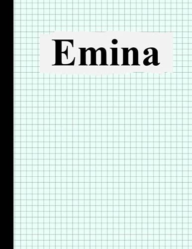 Emina: composition notebook graph paper, Personalized Emina graph paper sketchbook, 8.5×11, 120 Pages