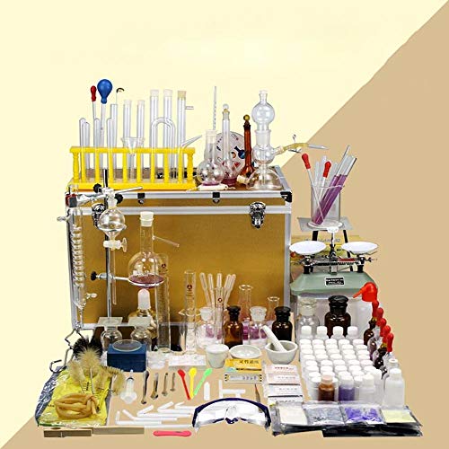 Equipo de laboratorio químico Caja Ciencia industrial Calentador de vidrio Extracción por destilación Aparato profesional de laboratorio Material didáctico Kit de suministros