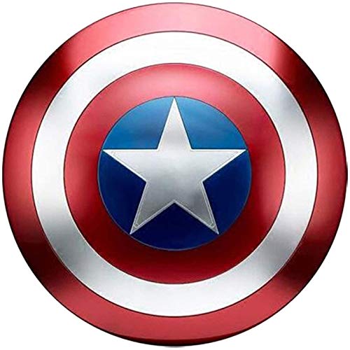 Escudo Capitan America Metal 1: 1 Adulto Apoyos de Película Niños Hierro Forjado CapitáN AméRica Shield Vengadores Capitán América Disfraz de Metal Shield C,47CM