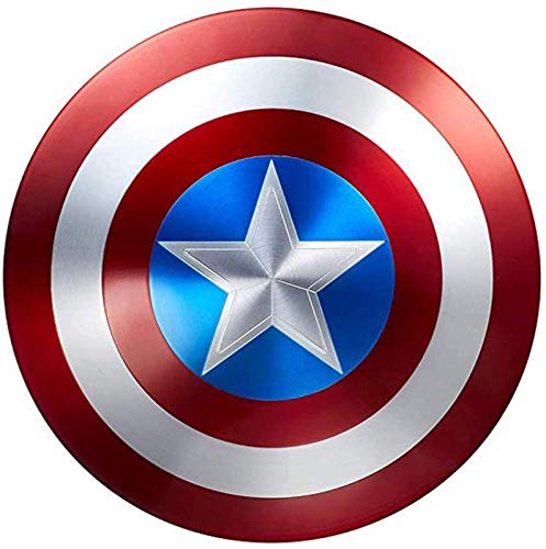 Escudo Capitan America Metal 1: 1 Adulto Apoyos de Película Niños Hierro Forjado CapitáN AméRica Shield Vengadores Disfraz de Metal Shield C,47CM