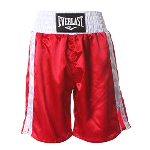 Everlast Pro 24` - Pantalones de boxeo, color Rojo/Blanco, talla L
