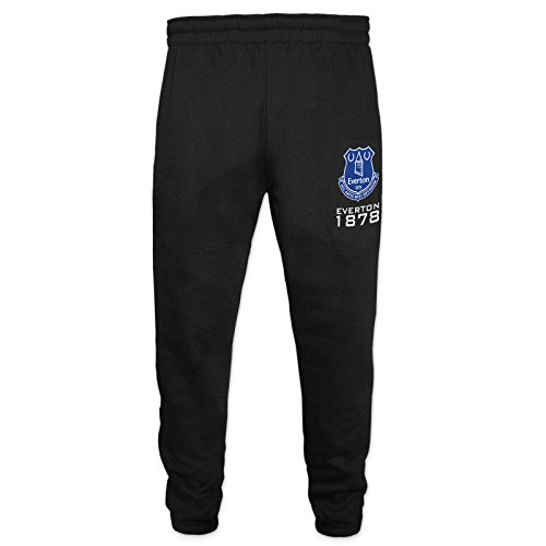 Everton FC - Pantalón de Fitness Ajustados - para niño - Forro Polar - Producto Oficial - Negro - 12-13 años