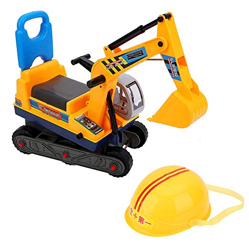 Excavadora de juguete grande para niños Tractores Excavadora sin pies Excavadora Pala Función manual, Máquina excavadora de brazo largo para niños jugando