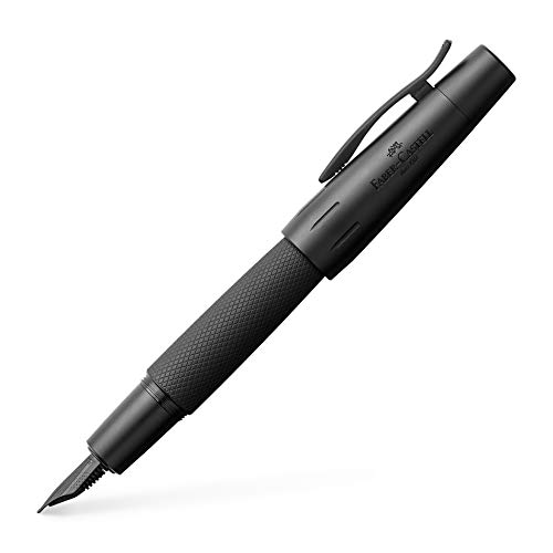 Faber Castell 148620 - Pluma estilográfica E-motion, con cuerpo en aluminio negro, trazo M