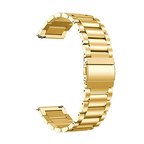 FACAIA Correas de Reloj Pulsera de 20 mm para Samsung Galaxy Watch Correa de Reloj Inteligente Activa para Samsung Gear S2 Pulsera #### (Color: Dorado, Tamaño: para Galaxy 42