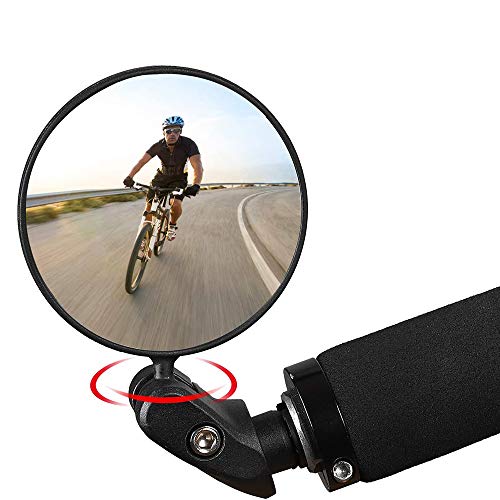 Faraone4w Espejo Retrovisor para Bicicleta, Bici Ciclismo Espejos Retrovisores Rotación de 360 Grados,Espejor Rotativo Universal para Bicicleta E-Bike (A)
