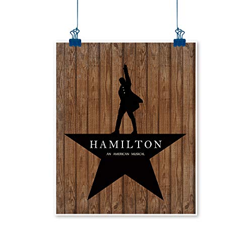 FOCLKEDS Hamilton an American Musical Broadway - Pintura al óleo, diseño vintage de tablones de madera, color marrón y rojo, 40,6 x 61 cm