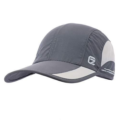 GADIEMKENSD Quick Dry Sports Hat Lightweight Breathable Soft Outdoor Run Cap (Classic up, DimGray)