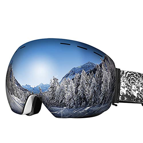 Gafas De Esquí Esféricas Grandes Antiniebla Dobles, Gafas De Esquí A Prueba De Viento Y Antiniebla De Esquí De Montaña para Mujeres Adultas