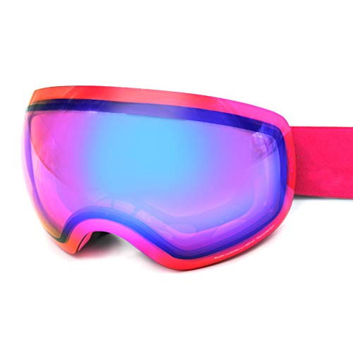 Gafas De Esquí Esféricas para Mujeres Adultas, Gafas De Esquí Al Aire Libre para Miopía De Coca