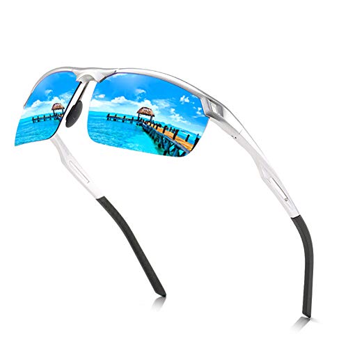 Gafas de Sol polarizadas para Hombre Trend Aluminium-Magnesium Alloy Frame, Gafas de Sol de Moda, Deportes, Gafas de conducción, Espejo para Playa
