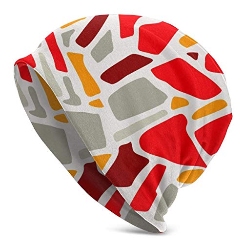 Gorro, Estilo terrazo Abstracto, Gorro de Punto para Adultos, Gorro de Calavera Suave y Holgado, Gorro con puños cálidos para Hombres y Mujeres Gorro, Estilo terrazo Abstracto, Gorro de Punto para Adultos, Gorro de Calavera Suave y Holgado, Gorro con puños cálidos para Hombres y Mujeres