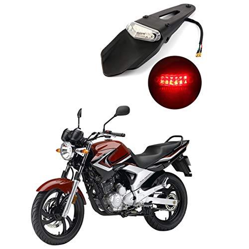 HANEU Guardabarros Trasero Con Luz Trasera De Freno LED Para Motocicleta De Motocross, Enduro, Todoterreno (Lens Transparent) HANEU Guardabarros Trasero Con Luz Trasera De Freno LED Para Motocicleta De Motocross, Enduro, Todoterreno (Lens Transparent)