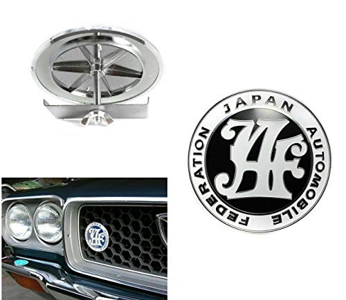 HTTY Black Logo Japan Automóvil Federación Coche Grille Emblemas Insignia (Color : Multi-Colored)