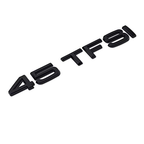 HTTY Nuevas Letras Creative 45TFSI 3D CALCALES DE ABS Negro Placa de identificación Trasera Negra Etiqueta engomada del Emblema del Tronco para AUDL A3 V8 A4 A5 A6 A7 A8 RS3 RS4 RS5