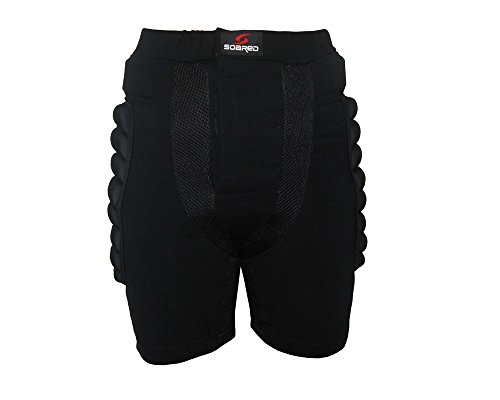 HYSENM Pantalones cortos acolchados 3D Equipo de protección ligero y transpirable para esquí Medio Negro