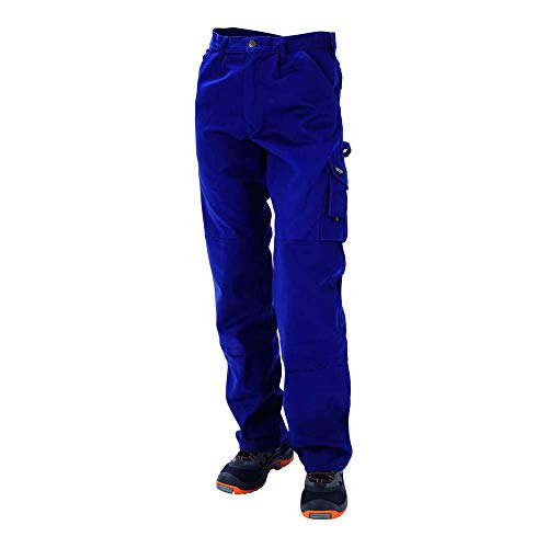 J.A.K. 1010105B088 Serie 10101 - Pantalón de trabajo (100% algodón, 50 L, talla 35/35), color azul marino