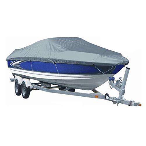 JTYX Cubierta Impermeable para Barcos de 11-24 pies, Resistente 210D Oxford Cloth Anti-Ultraviolet Trailerable Boat Cover para V-Hull Runabouts Outboards y Bass Boats Protector de Cubierta