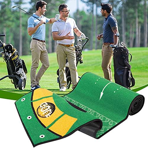 Kacsoo Alfombra de Golf 0,5 x 3 m Equipo de Entrenamiento de Golf Regalo de Golf Hombres y Mujeres con 2 Pisos de Pendiente Desmontables para Interior Patio Al Aire Libre